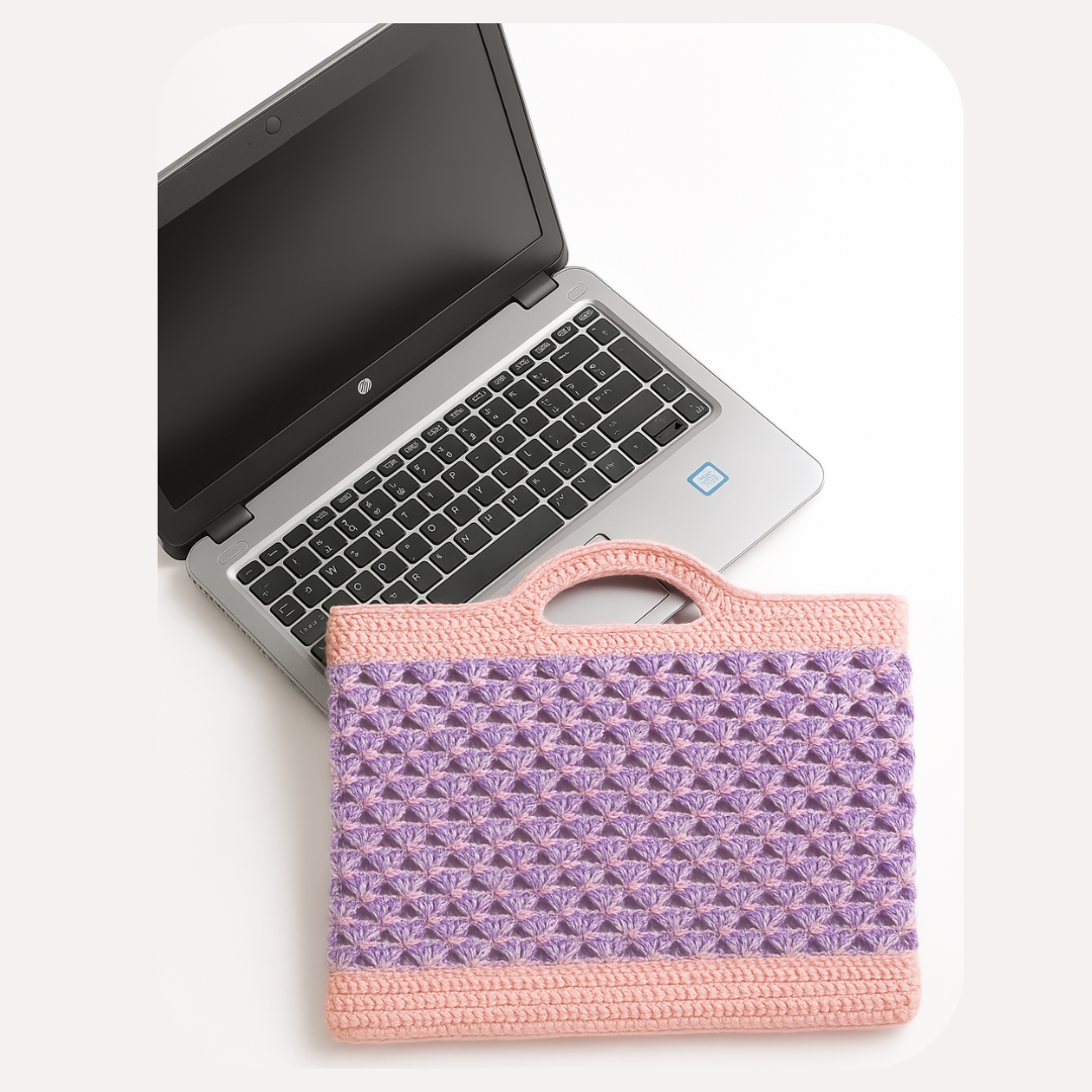Pixie Peaks Crochet Laptop Sleeve (Customizable, Made-to-order)