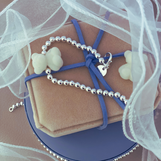 925 Silver Flower Girl Teddy Bracelet - White Bear Limited Edition*