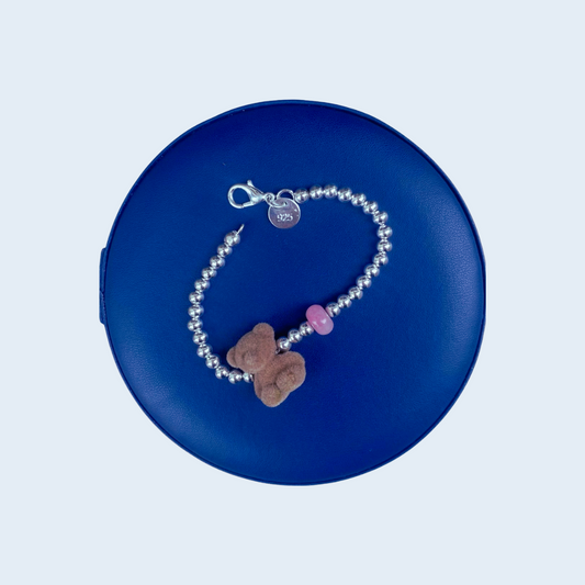 925 Silver Original Teddy Bracelet - Brown Bear
