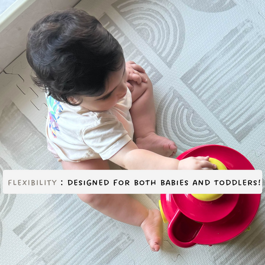 Neutral Baby Playmat, 6 EVA Foam Tiles, 180x120cm - Grey and White