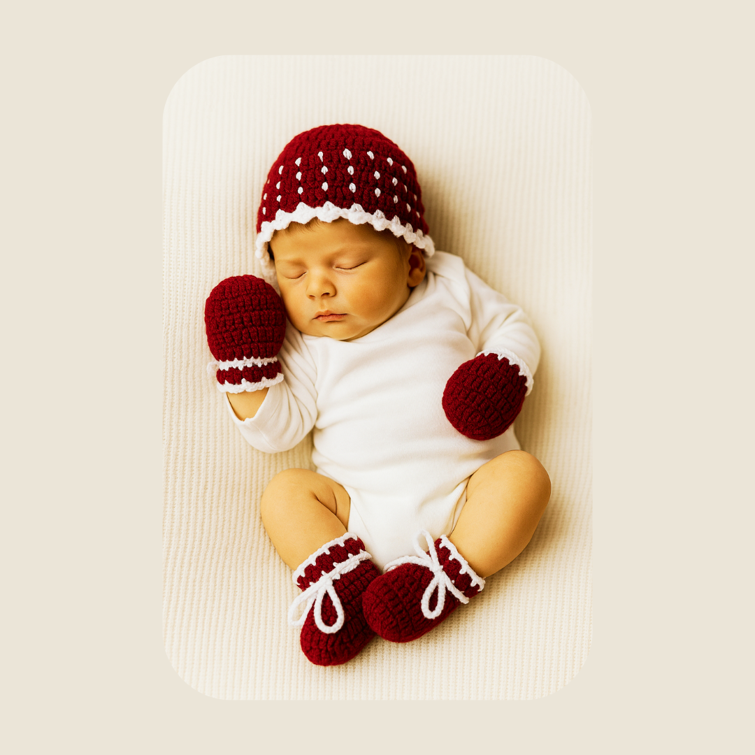 Berry Cuddles Crochet Baby Set (Customizable, Made-to-order)