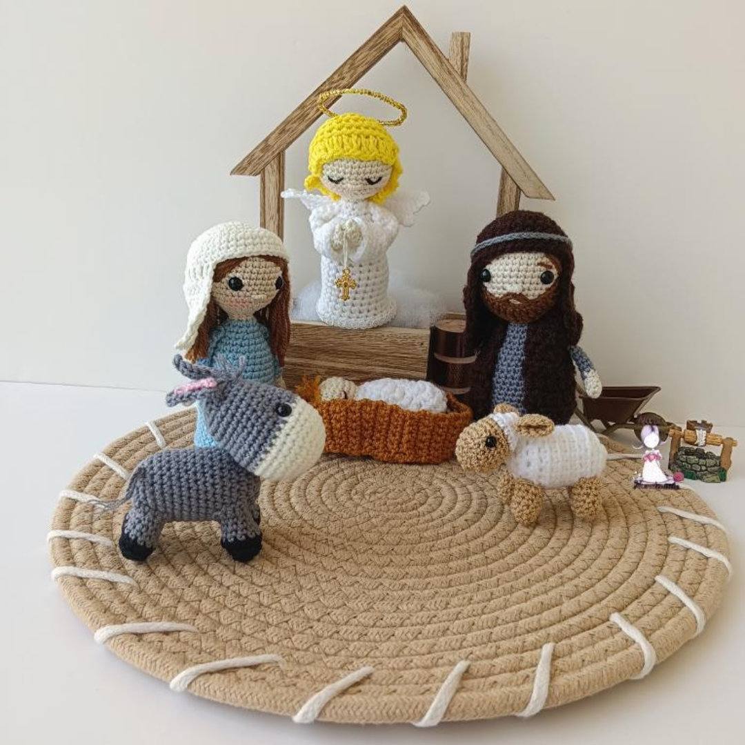 Handmade Holiday themed Nativity Set