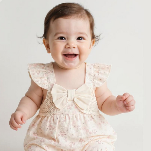 Daisy Dream Minimalist Romper, Pink, Baby Girl, 9-12 Months