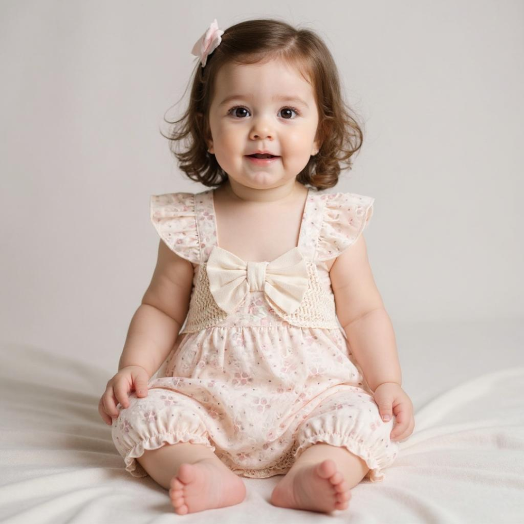 Daisy Dream Minimalist Romper, Pink, Baby Girl, 0-3 Months