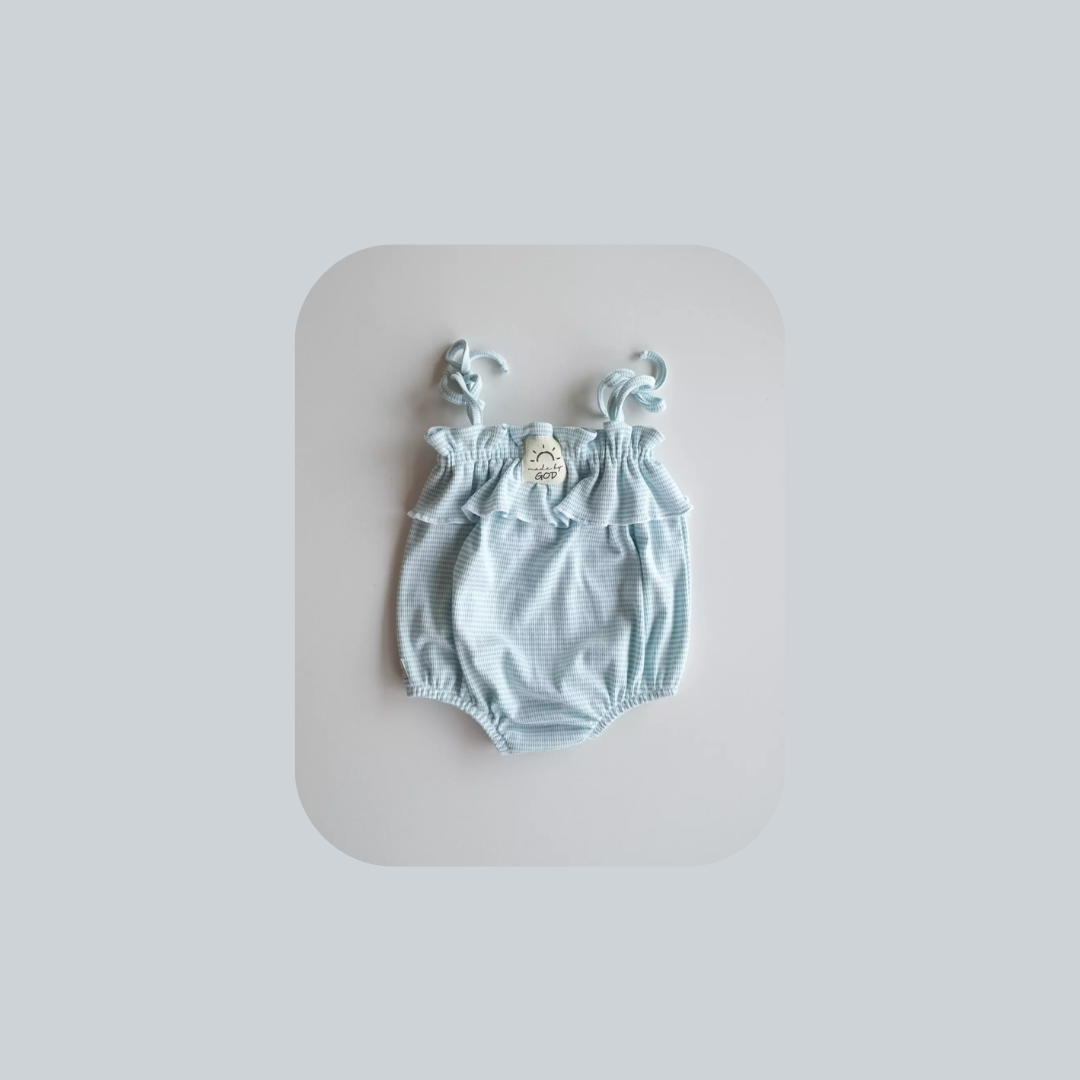 Celeste Summer Romper Blue, Baby Girl, 6-9 Months