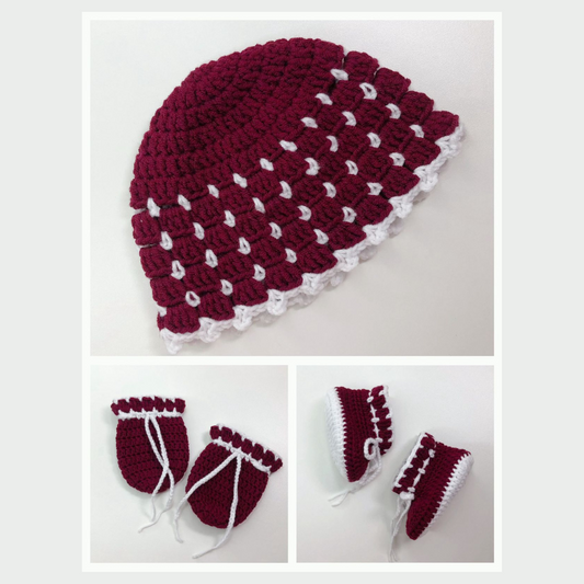 Berry Cuddles Crochet Baby Set (Customizable, Made-to-order)