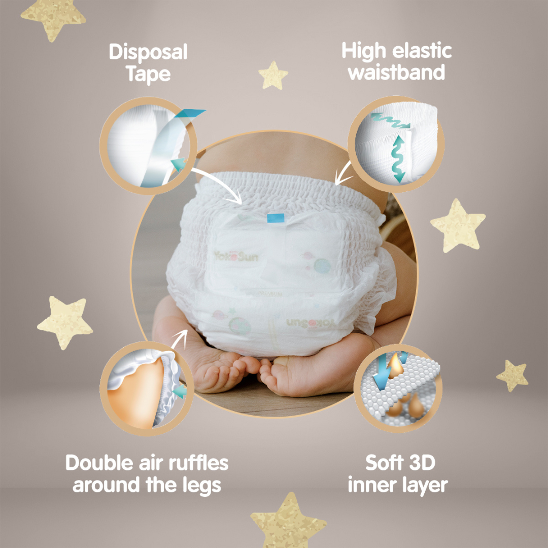 Premium Baby Diaper Pants, Size 6 / 2XL (15-23 kg), 28 pcs x 1 Pack