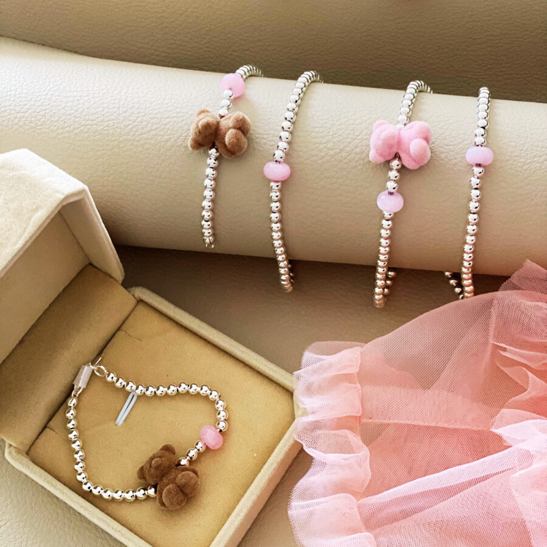 925 Silver Original Teddy Bracelet - Brown Bear