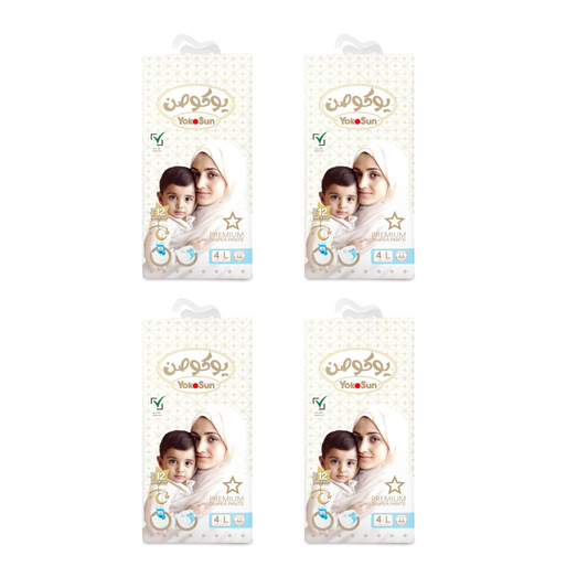 Premium Baby Diaper Pants, Size 4 / Large (9-14 kg), 44 pcs x 4 Pack Super Saver Bundle