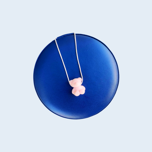 925 Silver Original Teddy Necklace - Pink Bear