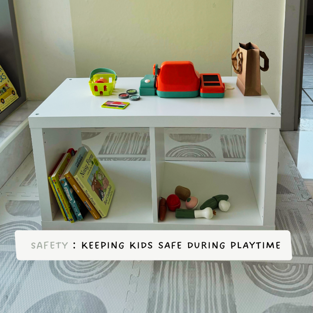 Neutral Baby Playmat, 6 EVA Foam Tiles, 180x120cm - Grey and White