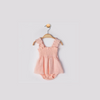 Luna Ribbon Romper, Beige, Baby Girl, 6-9 Months