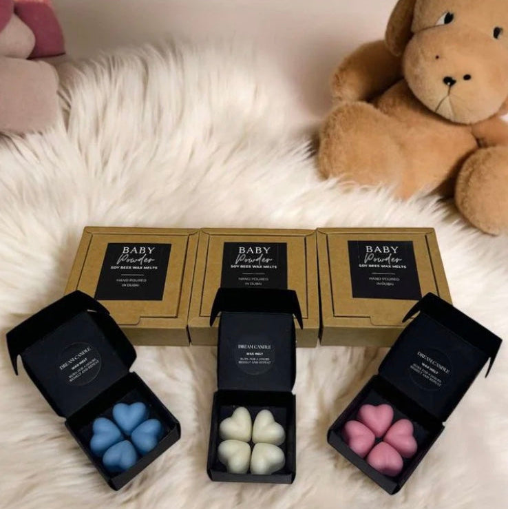 Baby Powder - Wax Melt Hearts White 09 Pcs