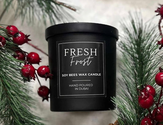 Fresh Frost - 8oz Black Glass Candle