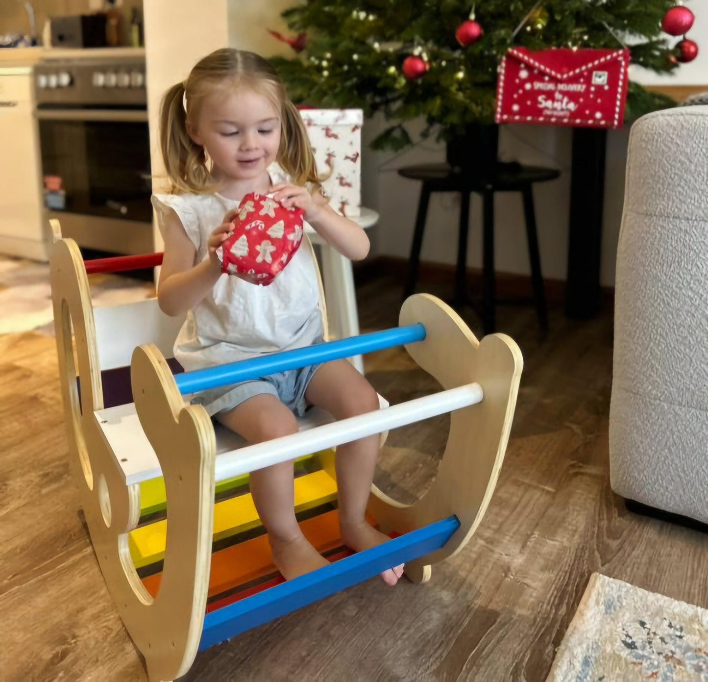 2 in 1 Rainbow Climber and Rocking Horse