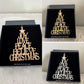 Boxed Set of 4 "Christmas Tree Word Ornament" Acrylic OR Wooden