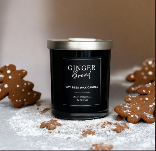 Ginger Bread - 8oz Black Glass Candle
