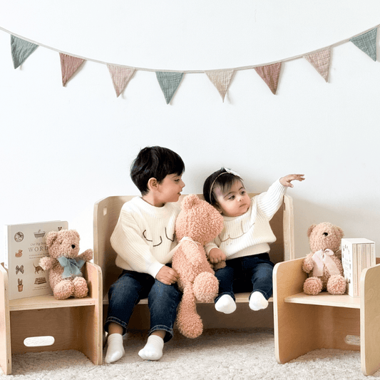 Nordic Style Montessori Children's Table Set with 2 Chairs