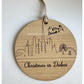 Set of 4 "Christmas in Dubai" Circle Acrylic OR Wooden