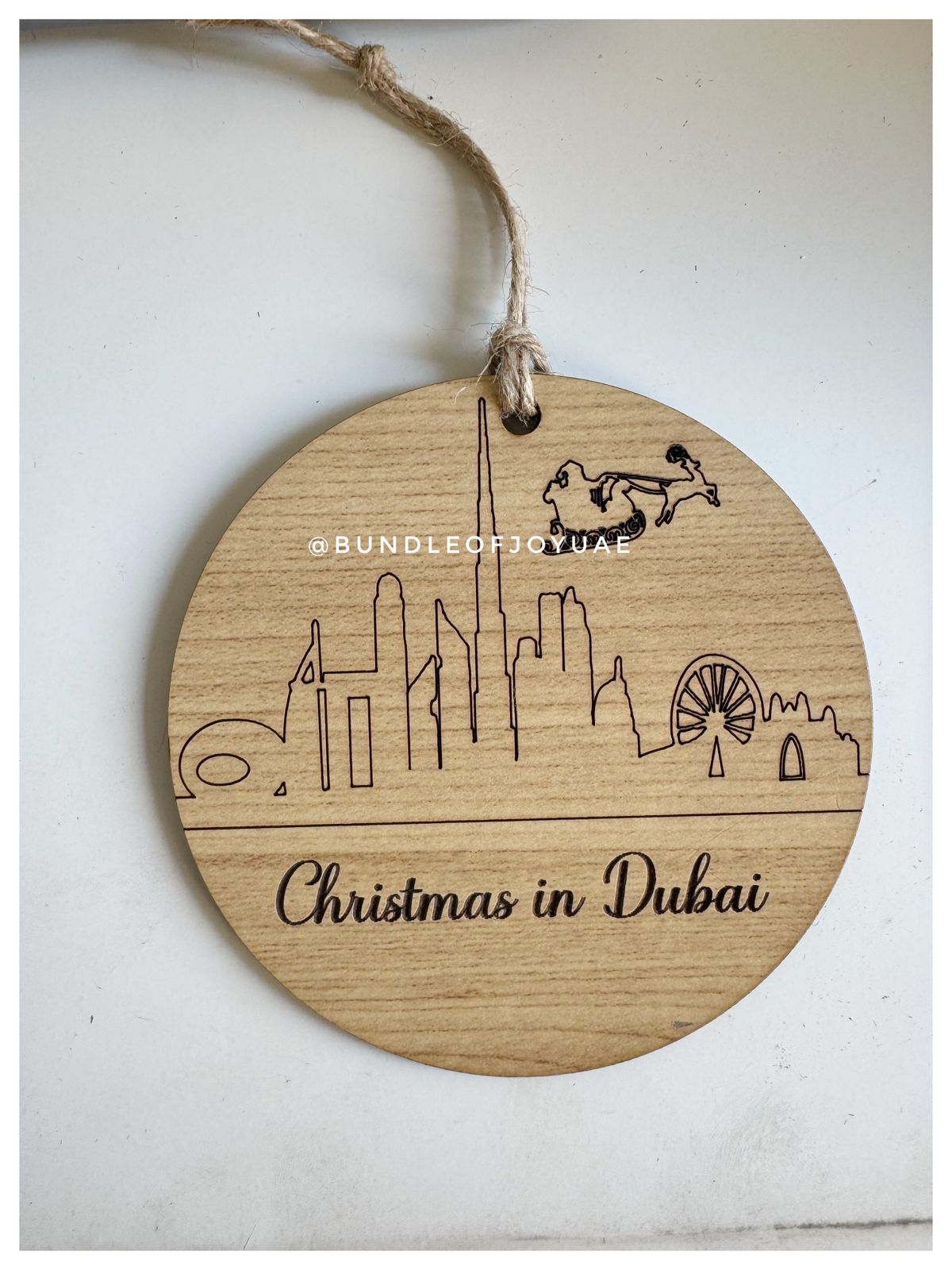 Set of 4 "Christmas in Dubai" Circle Acrylic OR Wooden