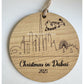 Set of 4 "Christmas in Dubai" Circle Acrylic OR Wooden