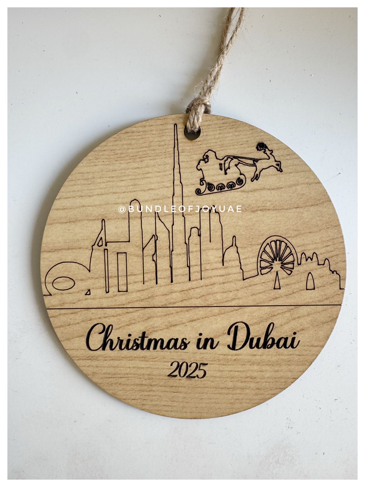 Set of 4 "Christmas in Dubai" Circle Acrylic OR Wooden