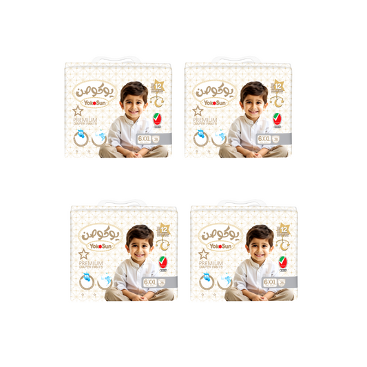 Premium Baby Diaper Pants, Size 6 / 2XL (15-23 kg), 28 pcs x 4 Pack Super Saver Bundle