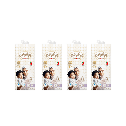 Premium Baby Diaper Pants, Size 5 / XL (12-20 kg), 38 pcs x 4 Pack Super Saver Bundle