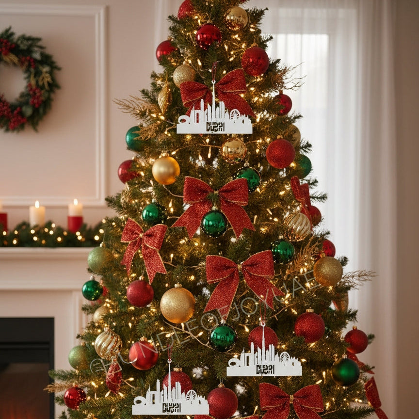 Boxed Set of 4 Acrylic Dubai Skyline Ornaments